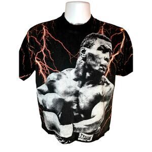 RARE Mike Tyson AOP Lightning Strikes T‑Shirt Size Small